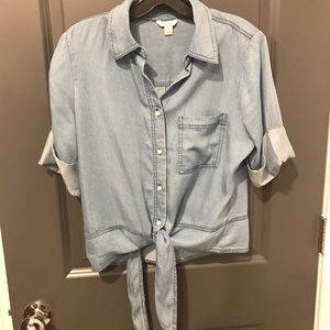 Chambray tie top